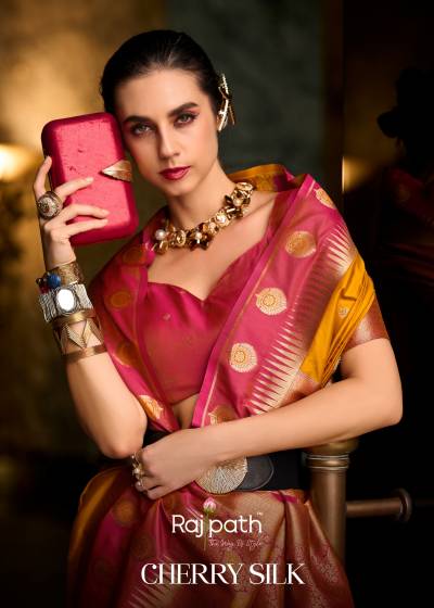 RAJPATH CHERRY SILK 820001 TO 820008 DESIGNER SOFT SILK SAREE WHOLESALER IN INDIA